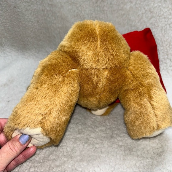 Hallmark Post Bear Express brown Stuffed Animal 10" with bag visor - Picture 7 of 11